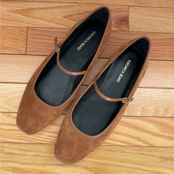 Veronica Beard Ellie Brown Suede Mary Jane Flats size 8 - Picture 2 of 5